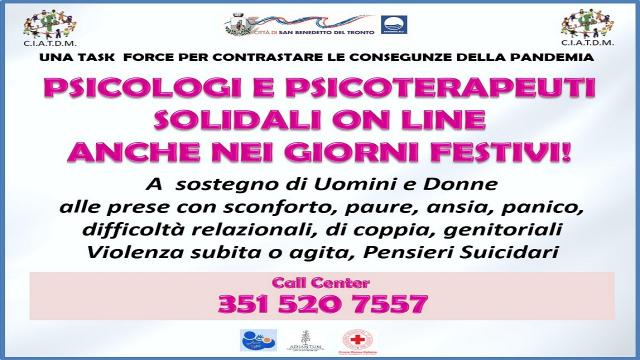 San Benedetto, torna la task force di psicologi a sostegno dei cittadini