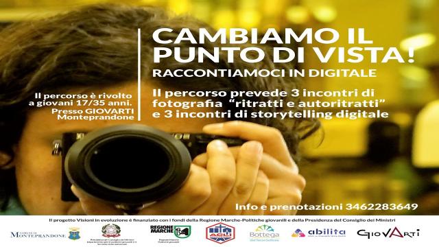 Monteprandone: ''Visioni in evoluzione'', al via le lezioni di fotografia e storytelling digitale 