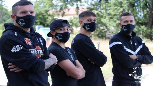 Atletico Ascoli, l'avventura in Eccellenza parte con le mascherine personalizzate griffate Graziano Ricami