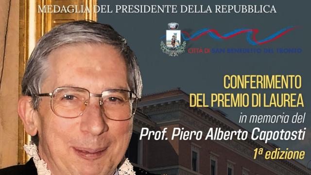 San Benedetto del Tronto: cerimonia del premio di laurea alla memoria di Piero Alberto Capotosti 