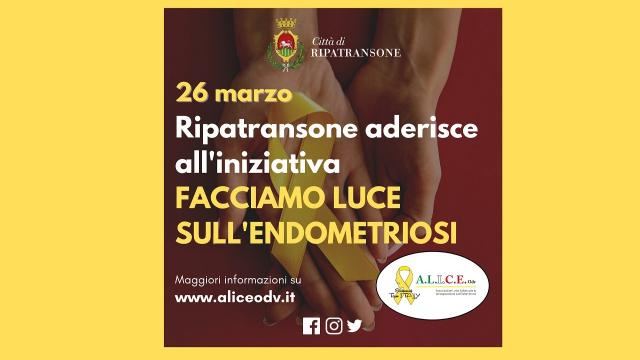 ''Facciamo luce sull’endometriosi'', anche Ripatransone aderisce all'iniziativa e si colora di giallo