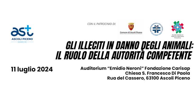 Ascoli, ''Gli illeciti in danno degli animali'': convegno all'auditorium Neroni per approfondire la normativa 