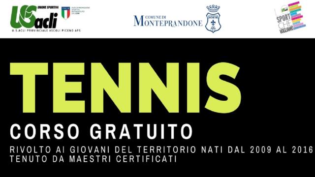 Monteprandone, corso gratuito di tennis per giovani presso il campo del parco 'Il boschetto'