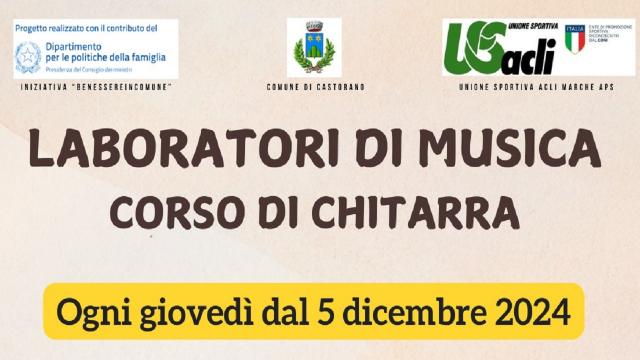 ''Benessere in comune'', al via un corso di chitarra a Castorano