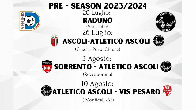 Atletico Ascoli, scatta il raduno della squadra di Pirozzi. Tre amichevoli di lusso con club professionistici
