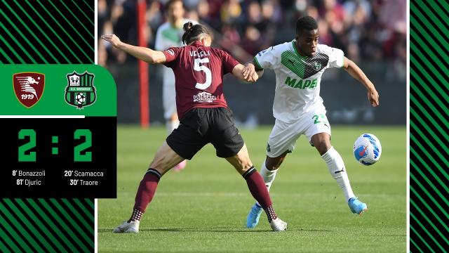Salernitana-Sassuolo 2-2, highlights. Ancora a segno Scamacca