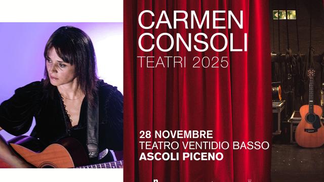 Al Teatro Ventidio Basso di Ascoli Piceno fa tappa il tour di Carmen Consoli. Iniziata vendita biglietti