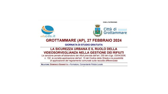 Sicurezza urbana e gestione dei rifiuti, giornata di studi a Grottammare 