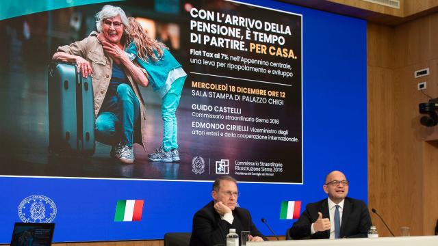 Presentata a Palazzo Chigi misura contro spopolamento del cratere 2016 rivolta a cittadini pensionati all'estero