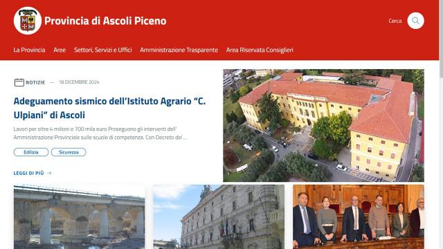 Online il nuovo sito della Provincia di Ascoli Piceno. Informazioni e servizi più accessibili e organizzati 