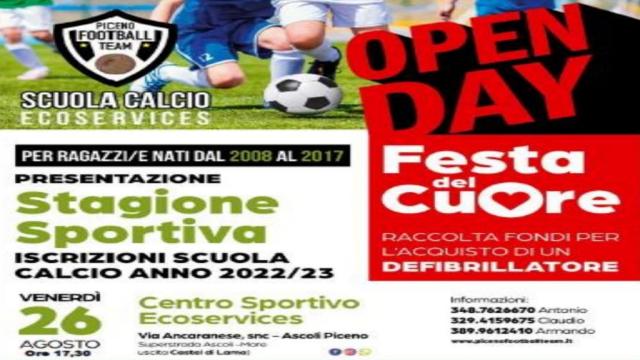 Ascoli, la stagione della Piceno Football Team riparte con l'Open Day e la 'Festa del Cuore'