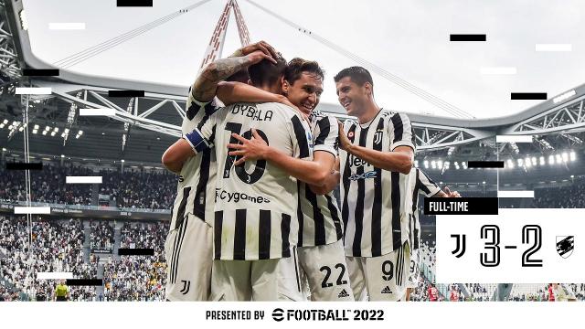 Juventus-Sampdoria 3-2, highlights. Per Dybala gol ed infortunio