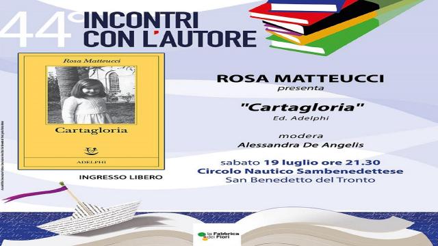 Circolo Nautico Sambenedettese, Rosa Matteucci presenta ''Cartagloria''