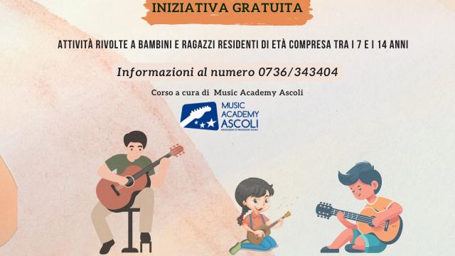 'Benessere in comune': ancora aperte le iscrizioni al corso gratuito di chitarra per ragazzi di Castorano
