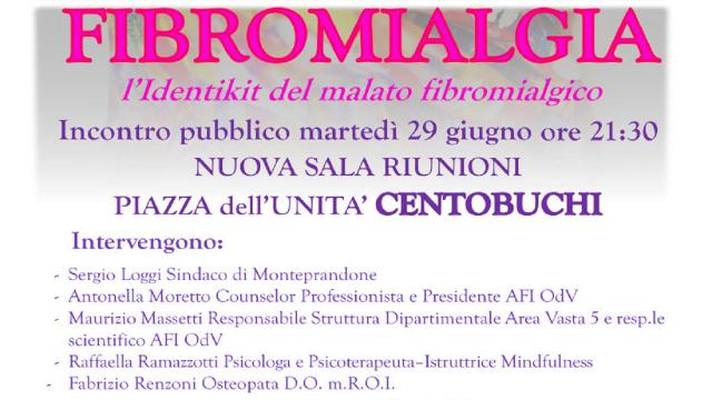 Centobuchi, in Piazza dell'Unità incontro ''Fibromialgia. L’identikit del malato fibromialgico''