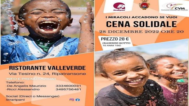A Ripatransone la 17esima Cena Solidale per il sostegno di progetti in Etiopia