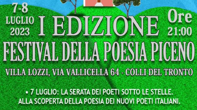 Festival Poesia Piceno, si parte con due serate a Villa Lozzi di Colli del Tronto