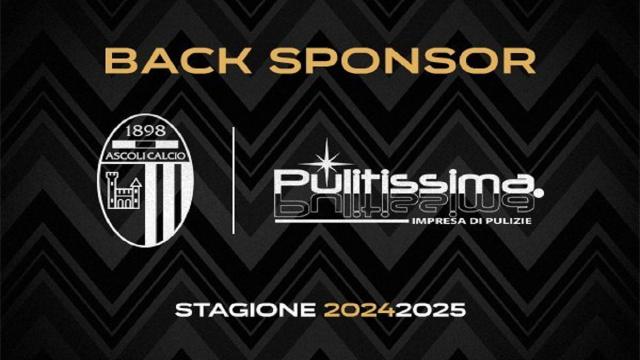 Ascoli Calcio, azienda Pulitissima 'Back Sponsor' di maglia per la stagione 2024/2025