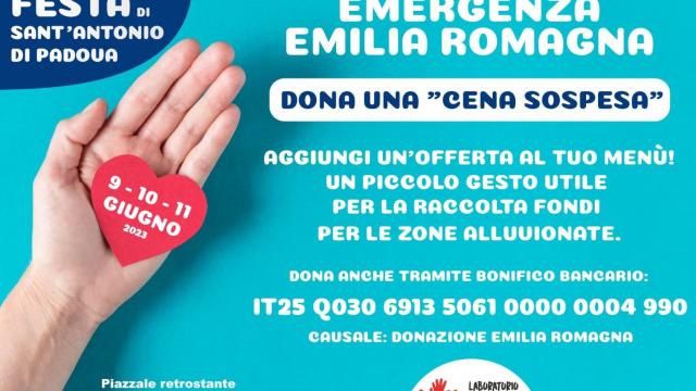 Cena sospesa per l’Emilia Romagna, ad Ascoli raccolta fondi promossa dal Laboratorio della Speranza