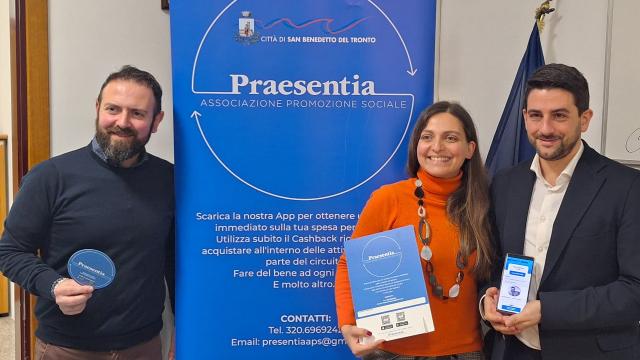 San Benedetto del Tronto, presentata nuova app del circuito cashback 'Praesentia'. Risparmio e progetti per la comunità