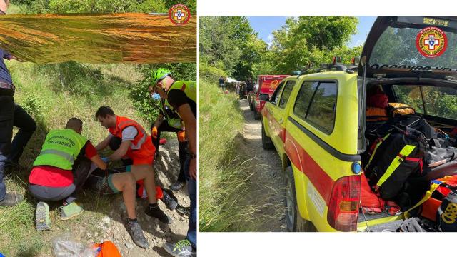 Parco Nazionale dei Monti Sibillini, rovinosa caduta per un biker lungo il sentiero dei Mietitori 