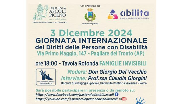 Ascoli Piceno, tavola rotonda per la Giornata Internazionale dei Diritti delle Persone con Disabilità