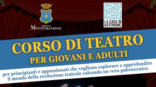 Monteprandone, al via corso gratuito di teatro per giovani e adulti all'Auditorium Pacetti