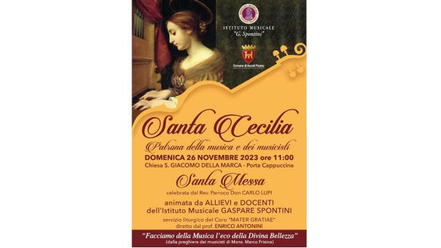 Istituto Musicale 'Gaspare Spontini': ad Ascoli Piceno celebrazione messa in onore di Santa Cecilia