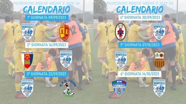Promozione girone B, ufficializzato il calendario del Monticelli. Esordio interno con il Potenza Picena