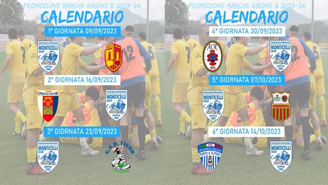 Promozione girone B, ufficializzato il calendario del Monticelli. Esordio interno con il Potenza Picena