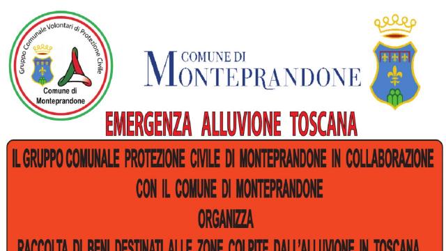 Emergenza alluvione Toscana, gruppo comunale di Protezione Civile di Monteprandone organizza una raccolta beni