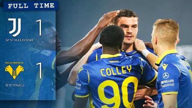 Juventus-Verona 1-1, highlights. L'ex Ascoli Favilli a segno all'Allianz Stadium